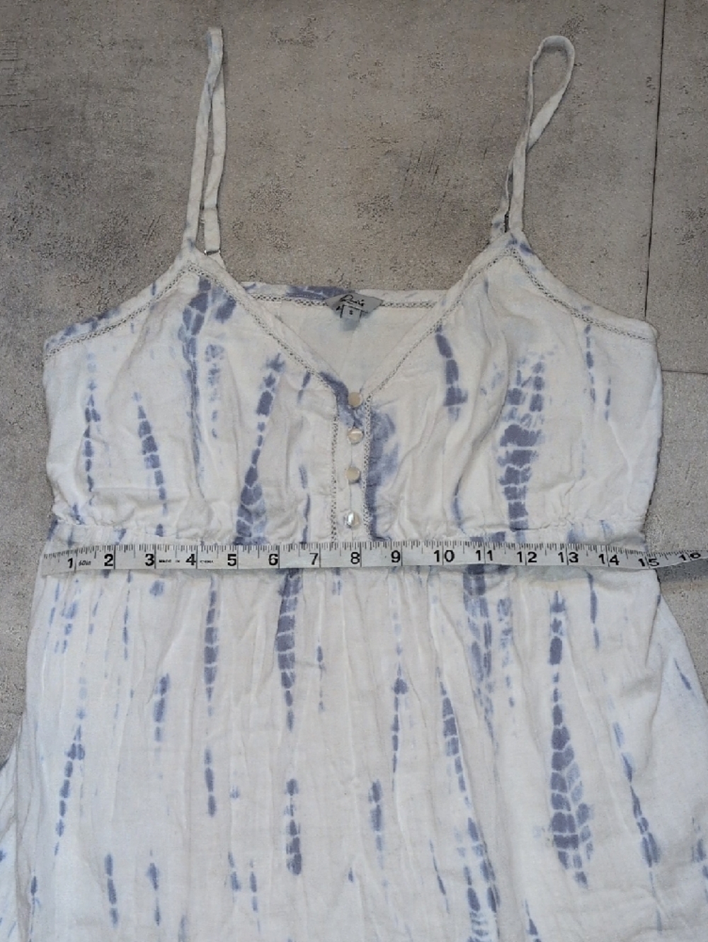 Rails White and Light Blue Tie-Dye Midi Dress - Linen Blend Size Small - Picture 3 of 8